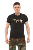 Single Sword Bisiklet Yaka Kısa Kollu Baskılı Kadın&Erkek T-Shirt (SİYAH-2XL)
