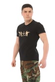 Single Sword Bisiklet Yaka Kısa Kollu Baskılı Kadın&Erkek T-Shirt (SİYAH-XL)