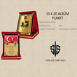 Single Sword Kırmızı Kadife ve Altın Varaklı Sırma Süslü Plaket  15 x 20