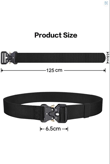 Single Sword Kobra Kemer 125 Cm X 3.8 Cm - Taktik Outdoor ve Koruma Pantolon Kemeri (SİYAH)
