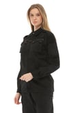 Single Sword Outdoor Unisex Kışlık Gömlek&Pantolon Alt Üst Takım (SİYAH-M)