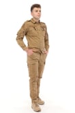 Single Sword Outdoor Unisex Kışlık Gömlek&Pantolon Alt Üst Takım (BEJ-XL)
