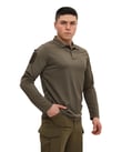 Single Sword Polo Yaka Uzun Kol Taktik T-Shirt (HAKİ-3XL)