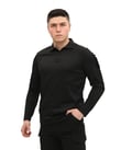 Single Sword Polo Yaka Uzun Kol Taktik T-Shirt (SİYAH-4XL)