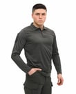 Single Sword Polo Yaka Uzun Kol Taktik T-Shirt (GRİ-L)
