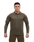 Single Sword Polo Yaka Uzun Kol Taktik T-Shirt (HAKİ-M)
