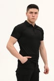 Single Sword Regular Fit Polo Yaka Kısa Kollu Erkek Tişört (SİYAH-XL)