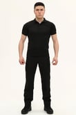 Single Sword Regular Fit Polo Yaka Kısa Kollu Erkek Tişört (SİYAH-S)