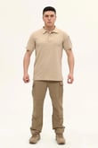 Single Sword Regular Fit Polo Yaka Kısa Kollu Erkek Tişört (BEJ-L)