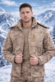Single Sword Su&Rüzgâr Geçirmez Kapüşonlu Softshell Kışlık Erkek Mont (JAN-2XL)