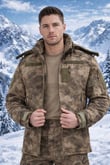 Single Sword Su&Rüzgâr Geçirmez Kapüşonlu Softshell Kışlık Erkek Mont (ATACS-L)