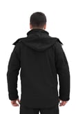 Single Sword Su&Rüzgâr Geçirmez Kapüşonlu Softshell Kışlık Erkek Mont (SİYAH-L)