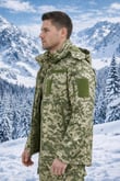 Single Sword Su&Rüzgâr Geçirmez Kapüşonlu Softshell Kışlık Erkek Mont (PİKSEL-S)