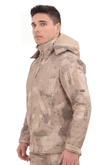 Single Sword Su&Rüzgâr Geçirmez Kapüşonlu Softshell Kışlık Erkek Mont (JAN-3XL)