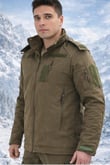 Single Sword Su&Rüzgâr Geçirmez Kapüşonlu Softshell Kışlık Erkek Mont (HAKİ-S)