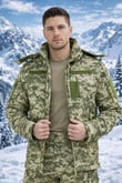 Single Sword Su&Rüzgâr Geçirmez Kapüşonlu Softshell Kışlık Erkek Mont (PİKSEL-S)