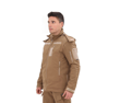 Single Sword Su&Rüzgâr Geçirmez Kapüşonlu Softshell Kışlık Erkek Mont (BEJ-M)