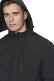 Single Sword Su&Rüzgar Geçirmez Outdoor Softshell Kışlık Erkek Mont (Kapüşonlu) (SİYAH-3XL)
