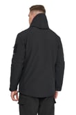 Single Sword Su&Rüzgar Geçirmez Outdoor Softshell Kışlık Erkek Mont (Kapüşonlu) (SİYAH-S)