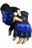 Single Sword Yarım Parmak iç ve Dış Koruma Destekli Motorcu&Bisiklet Eldiveni (MAVİ-XL)