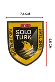 SoloTürk Gösteri Ekibi Plastik Arma Patch  7,5 x 9,5 cm, Arkası Cırtlı