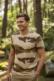 Sword Bisiklet Yaka Kısa Kollu Kamuflaj Erkek T-Shirt Single (Ç.KAMUFLAJ-L)