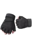Sword Erkek&Kadın Outdoor Spor&Fitness Outdoor Kesik Parmak Eldiven Single (SİYAH-M)