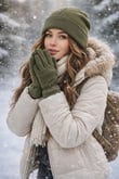 Unisex Şapka 3’lü Polar Bere Seti – Kadın & Erkek Kışlık
