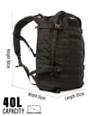 YDS TACTICAL OUTDOOR SIRT ÇANTASI (40L) -SİYAH