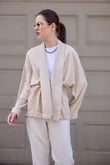 Bej Kraşlı Kimono