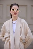 Bej Kraşlı Kimono
