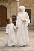 Kız Çocuk İcazet Elbisesi Meryem Model Beyaz - Betül Akbay
