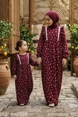 Kız Çocuk Tesettür Elbise – Ahsen Model Pamuklu Viskon Tam Boy Bordo – Betül Akbay