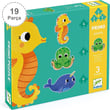 Djeco Dev Puzzle - Deniz Canlıları 4-6-9 Parça