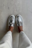 Kadın Taşlı Loafer SİLVER