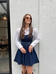 QULOVEYeni GelenlerAYARLANABİLİR ASKILI KISA KOT ELBİSE