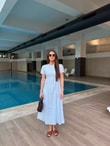QULOVEYeni GelenlerBebe Mavi Kısa Kol Astarlı Fisto Elbise