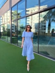 QULOVEYeni GelenlerBebe Mavisi Güllü Astarlı Elbise