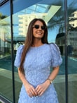 QULOVEYeni GelenlerBebe Mavisi Güllü Astarlı Elbise