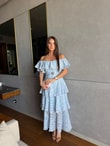 QULOVEYeni GelenlerBebe Mavisi Kat Kat Fırfırlı Elbise