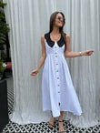 QULOVEYeni GelenlerBEBE YAKA BEYAZ PUANTİYELİ ELBİSE