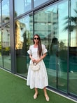 QULOVEYeni GelenlerBeyaz Astarlı Brode Elbise