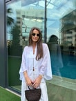 QULOVEYeni GelenlerBeyaz İp Bağcıklı Gömlek
