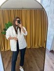 QULOVEYeni GelenlerBeyaz Kapişonlu Kapitone Mont