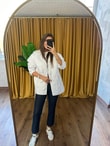 QULOVEYeni GelenlerBeyaz Kapişonlu Kapitone Mont