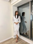 BEYAZ ŞİFON ASTARLI ELBİSE