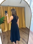 QULOVEYeni GelenlerBisiklet Yaka Sıfır Kol Süs Kemer Detaylı Elbise LACİ