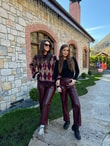 QULOVEYeni GelenlerBordo Nestor Krokodil Deri Pantolon