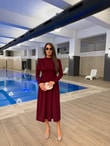 QULOVEYENİ GELENLERBordo Vatkalı Kollu Elbise