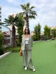 QULOVEYeni GelenlerÇağla Yeşili Yüksek Bel Pantolon